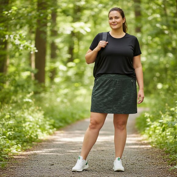 Orvis Embossed Performance Skort — Built‑In Shorts, Zip Pockets, Active / Travel - Picture 2 of 8